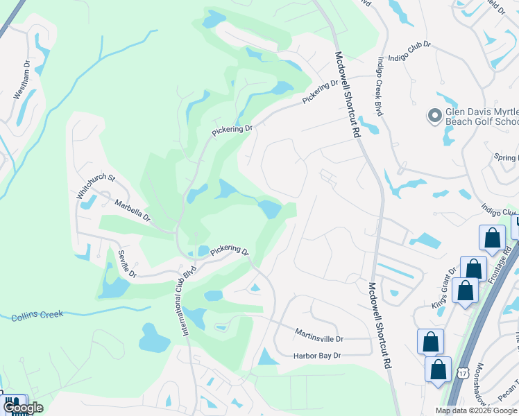 map of restaurants, bars, coffee shops, grocery stores, and more near 1032 Ennis Drive in Murrells Inlet