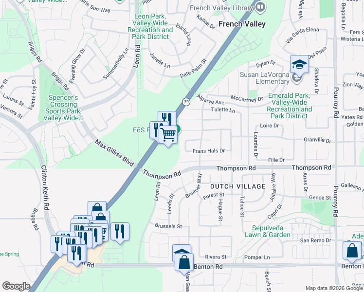 map of restaurants, bars, coffee shops, grocery stores, and more near 31238 Jan Steen Court in Winchester
