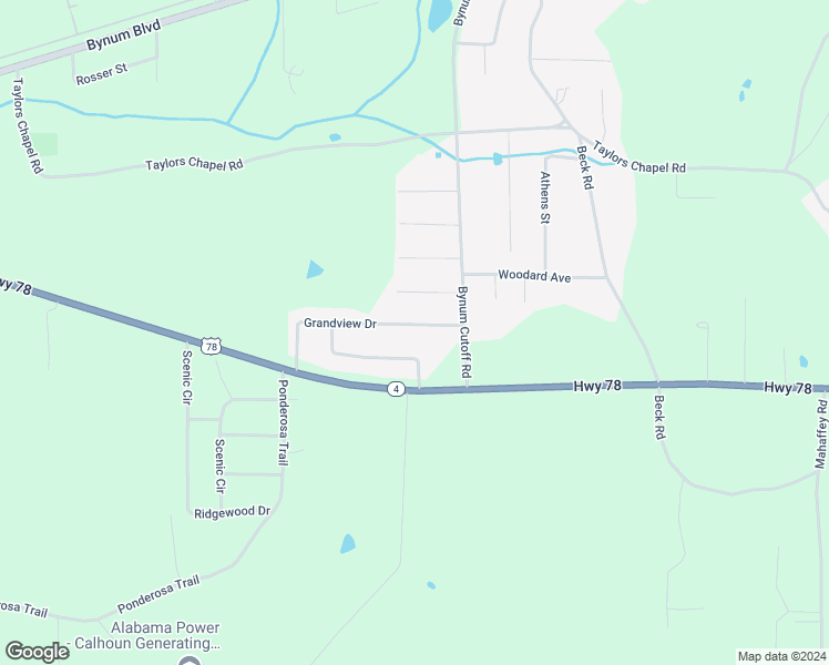 map of restaurants, bars, coffee shops, grocery stores, and more near 368 Grandview Drive in Eastaboga
