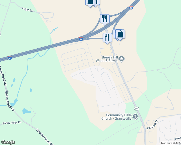 map of restaurants, bars, coffee shops, grocery stores, and more near 537-561 Bettis Academy Road in Graniteville