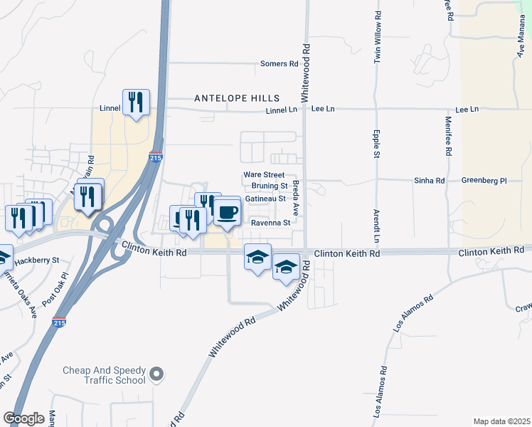 map of restaurants, bars, coffee shops, grocery stores, and more near 28389 Wellsville Street in Murrieta