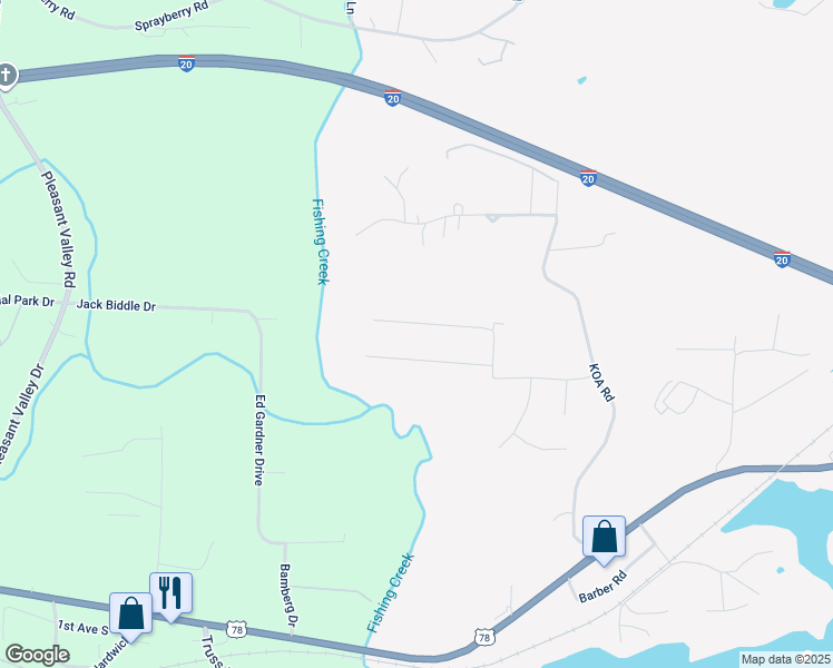 map of restaurants, bars, coffee shops, grocery stores, and more near 585 Creek Ridge Drive in Riverside