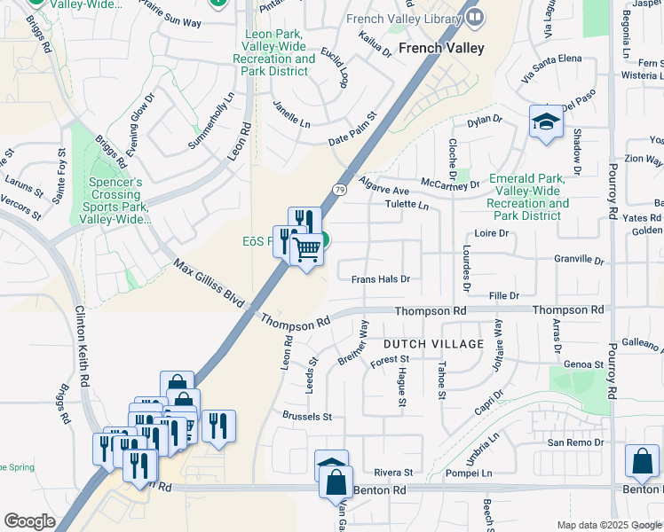 map of restaurants, bars, coffee shops, grocery stores, and more near 31250 Jan Steen Court in Winchester