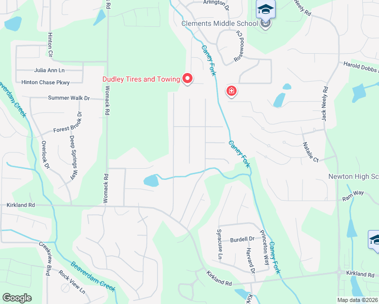 map of restaurants, bars, coffee shops, grocery stores, and more near 40 Prince Edward Way in Covington