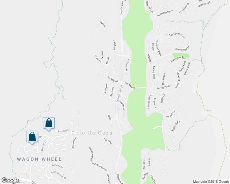 map of restaurants, bars, coffee shops, grocery stores, and more near 6 Shetland in Coto de Caza