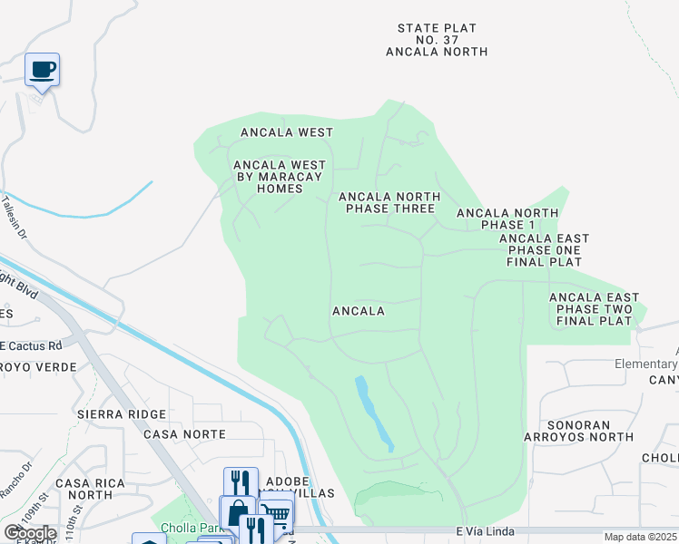 map of restaurants, bars, coffee shops, grocery stores, and more near 12527 North 116th Street in Scottsdale