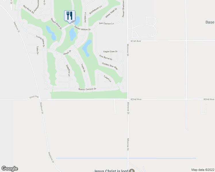 map of restaurants, bars, coffee shops, grocery stores, and more near 81832 Rustic Canyon Drive in La Quinta