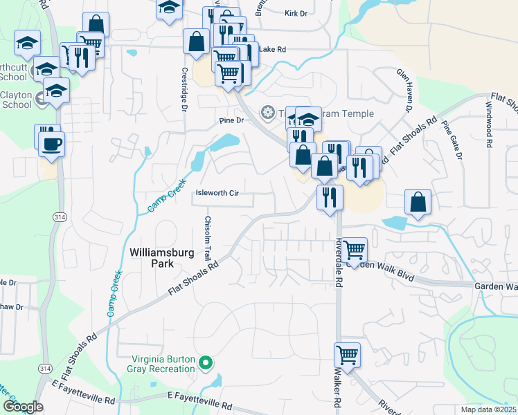 map of restaurants, bars, coffee shops, grocery stores, and more near 1651 Isleworth Circle in Atlanta