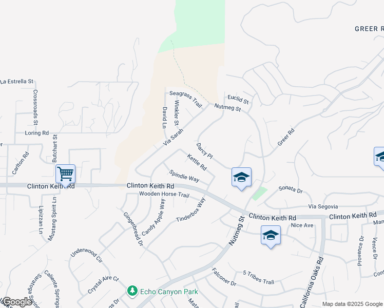 map of restaurants, bars, coffee shops, grocery stores, and more near 23550 Kettle Road in Murrieta
