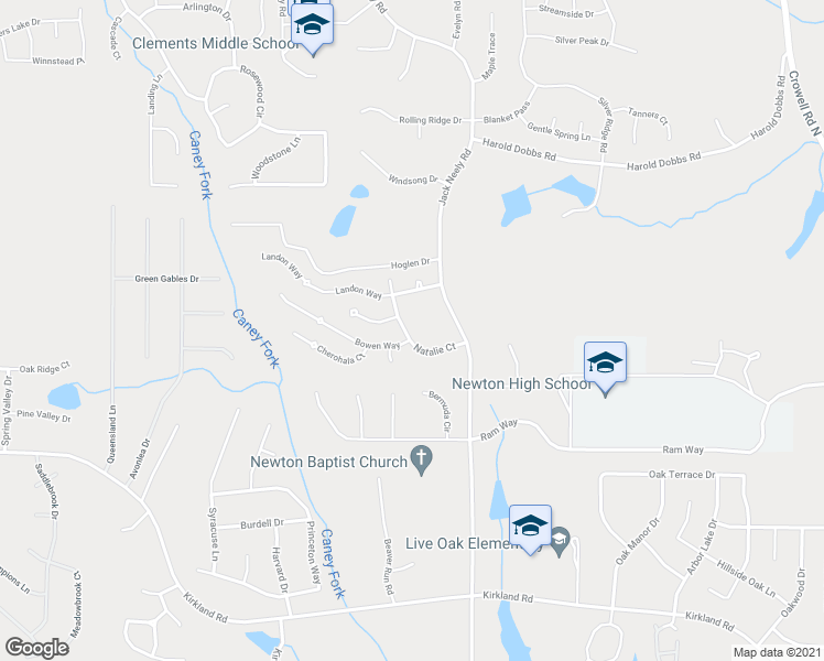 map of restaurants, bars, coffee shops, grocery stores, and more near 40 Natalie Court in Covington