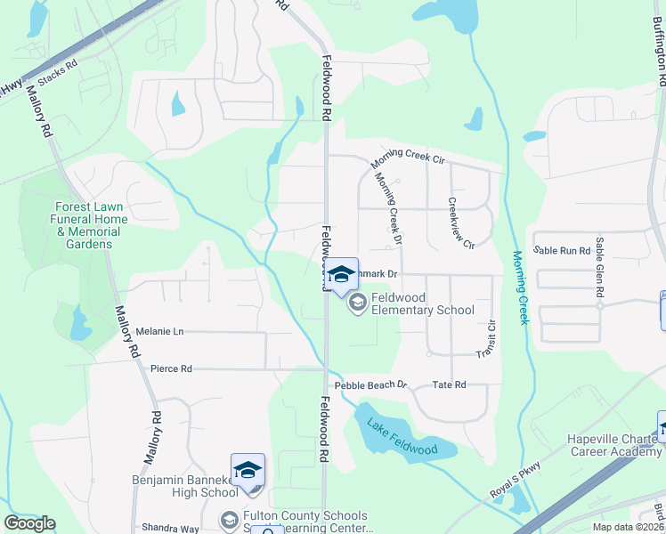 map of restaurants, bars, coffee shops, grocery stores, and more near 3895 Benchmark Drive in College Park