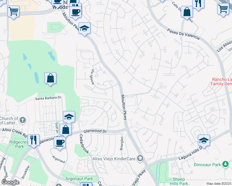 map of restaurants, bars, coffee shops, grocery stores, and more near in Aliso Viejo