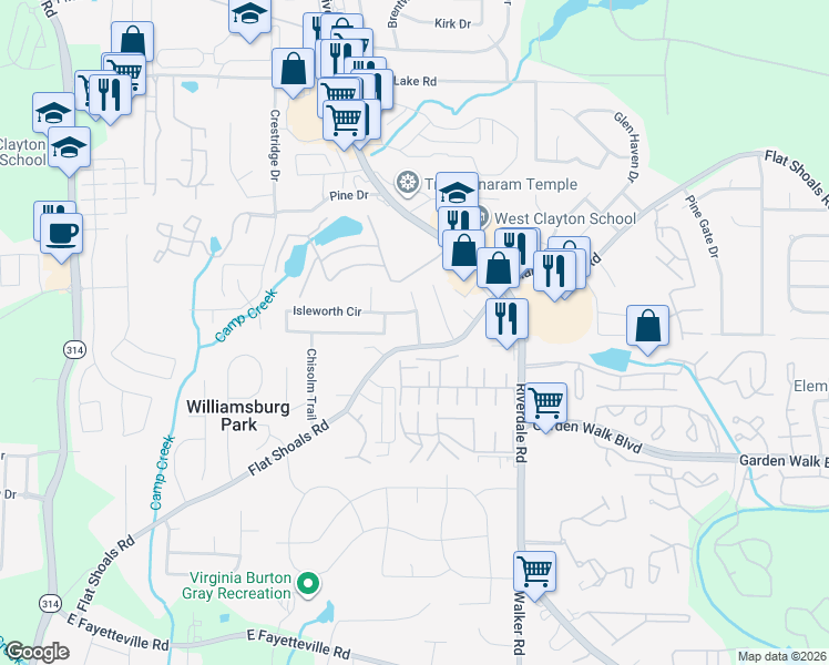 map of restaurants, bars, coffee shops, grocery stores, and more near 1339 Flat Shoals Road in Atlanta