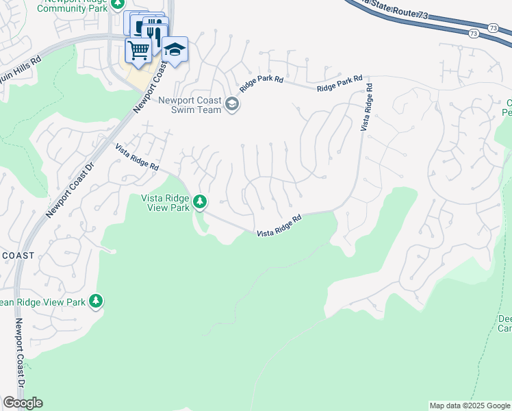 map of restaurants, bars, coffee shops, grocery stores, and more near 32 Via Rubino in Newport Beach