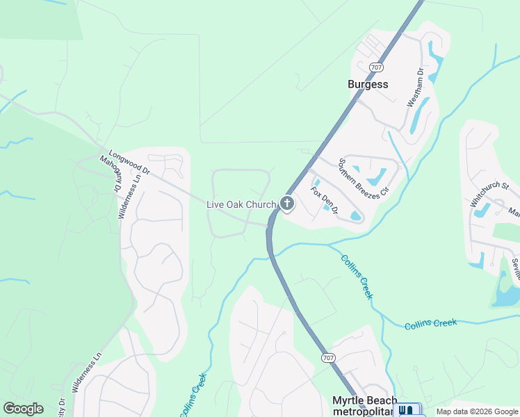 map of restaurants, bars, coffee shops, grocery stores, and more near 1177 North Blackmoor Drive in Murrells Inlet