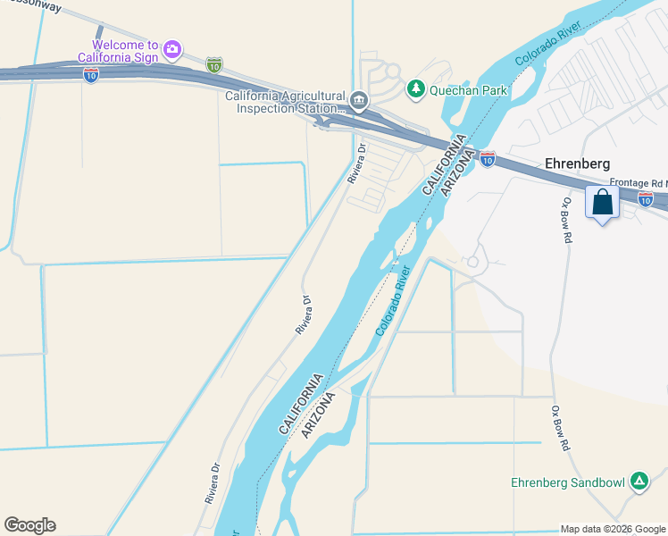 map of restaurants, bars, coffee shops, grocery stores, and more near 690 Riviera Drive in Blythe
