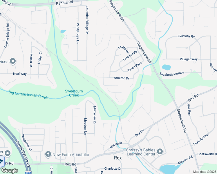 map of restaurants, bars, coffee shops, grocery stores, and more near 3698 Big Horn Court in Ellenwood