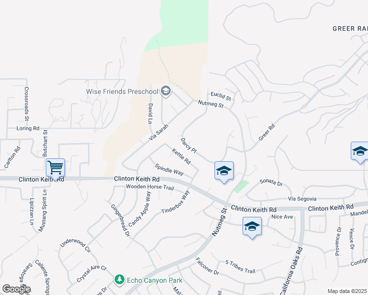map of restaurants, bars, coffee shops, grocery stores, and more near 35965 Darcy Place in Murrieta