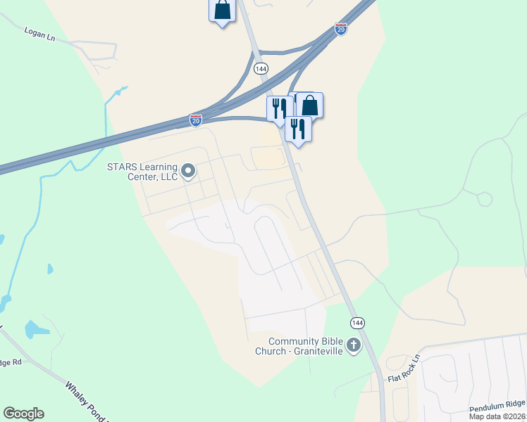 map of restaurants, bars, coffee shops, grocery stores, and more near 6079 Vermilion Loop Road in Graniteville
