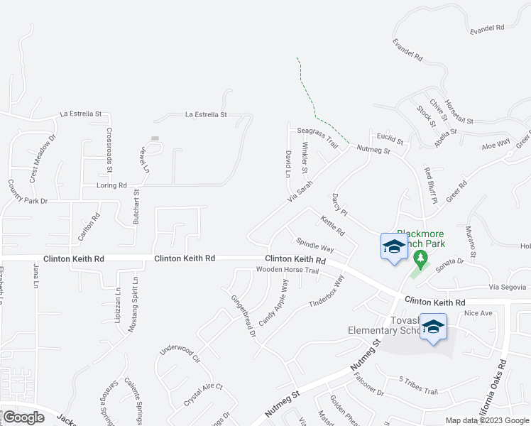 map of restaurants, bars, coffee shops, grocery stores, and more near 25652 Via Sarah in Wildomar