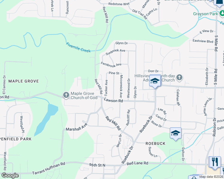map of restaurants, bars, coffee shops, grocery stores, and more near 220 Meadowdale Avenue in Birmingham