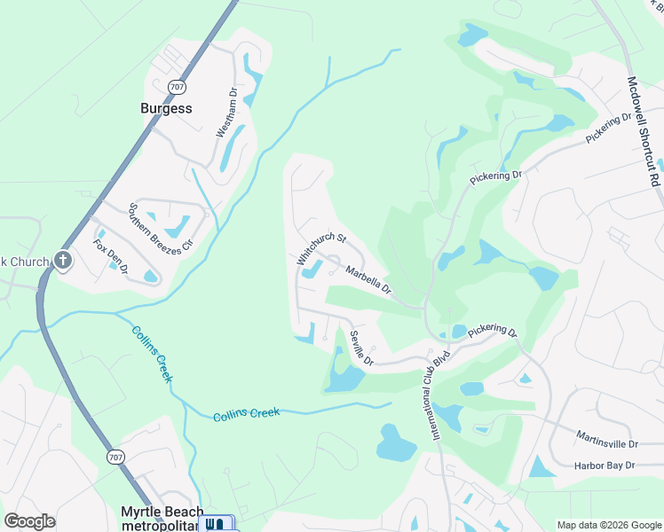 map of restaurants, bars, coffee shops, grocery stores, and more near 310 Conchal Court in Murrells Inlet