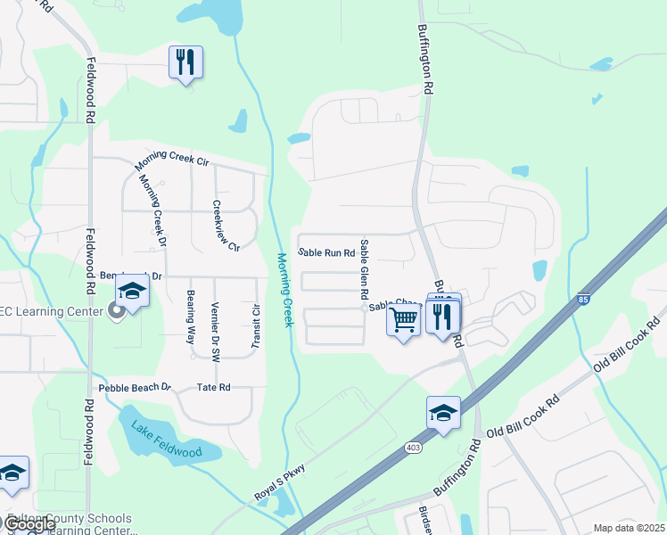 map of restaurants, bars, coffee shops, grocery stores, and more near 3515 Devon Chase Road in Atlanta