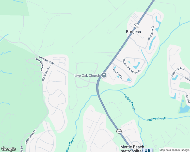 map of restaurants, bars, coffee shops, grocery stores, and more near 1177 North Blackmoor Drive in Murrells Inlet