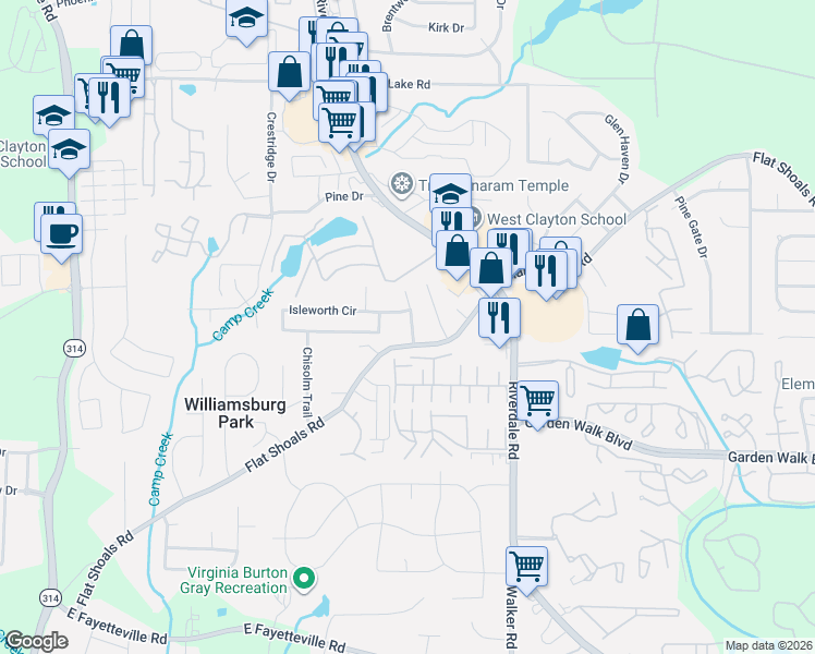 map of restaurants, bars, coffee shops, grocery stores, and more near 1339 Flat Shoals Road in Atlanta