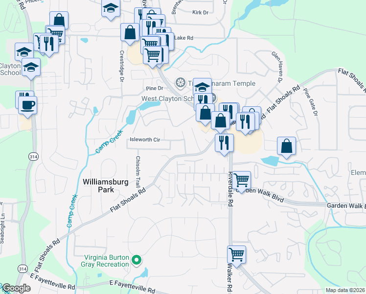 map of restaurants, bars, coffee shops, grocery stores, and more near 1339 Flat Shoals Road in Atlanta