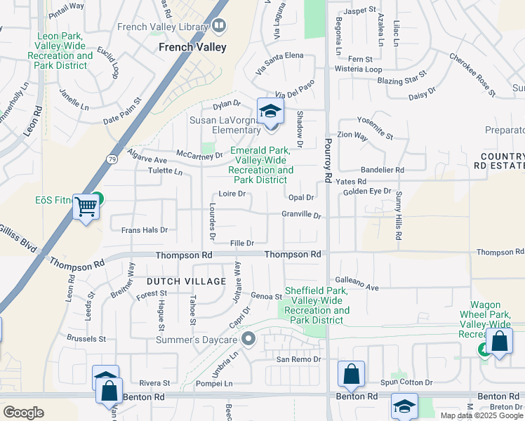 map of restaurants, bars, coffee shops, grocery stores, and more near 35843 Glissant Drive in Winchester