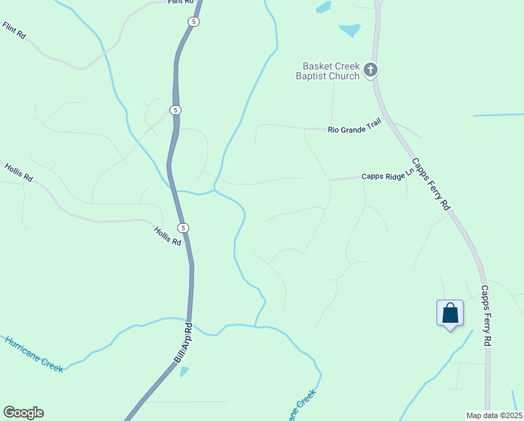 map of restaurants, bars, coffee shops, grocery stores, and more near 7580 Sunridge Lane in Douglasville