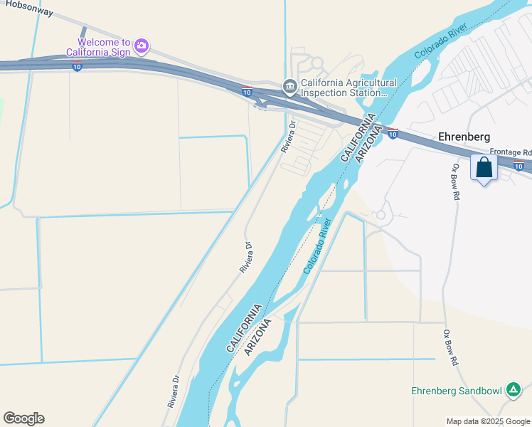 map of restaurants, bars, coffee shops, grocery stores, and more near 680 Riviera Drive in Blythe