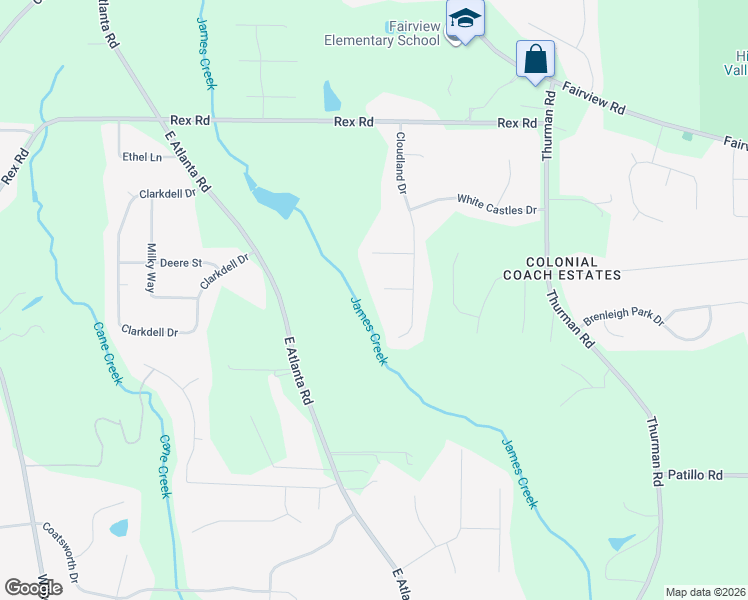 map of restaurants, bars, coffee shops, grocery stores, and more near 37 White Breeze Court in Stockbridge