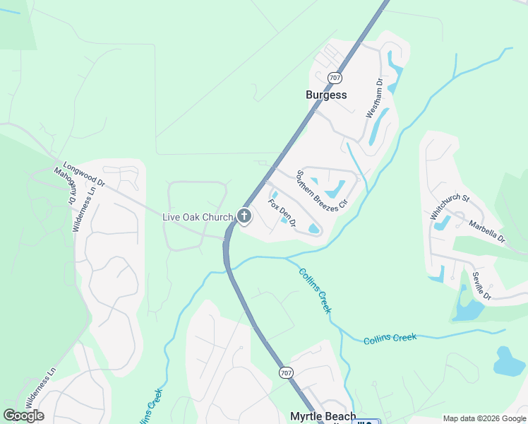 map of restaurants, bars, coffee shops, grocery stores, and more near 412 Buck Run Road in Murrells Inlet