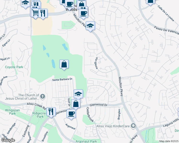 map of restaurants, bars, coffee shops, grocery stores, and more near 23376 El Reposa in Laguna Hills