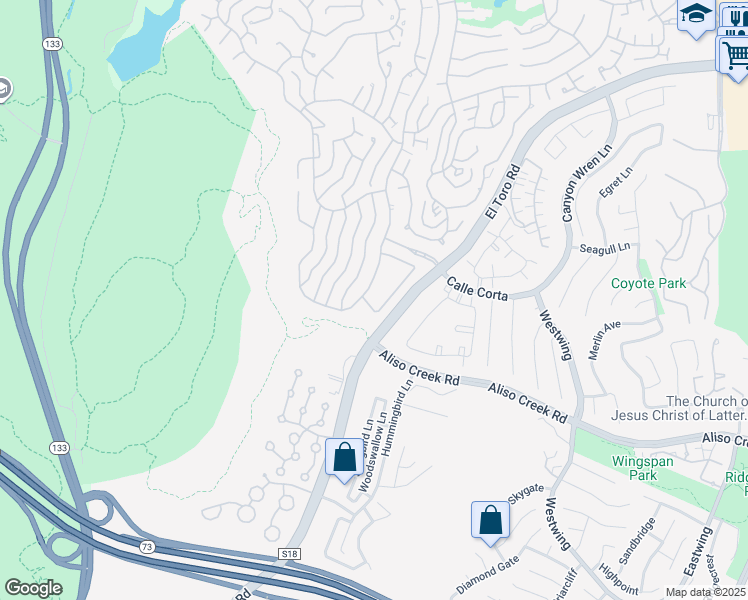 map of restaurants, bars, coffee shops, grocery stores, and more near 5521 Via La Mesa in Laguna Woods