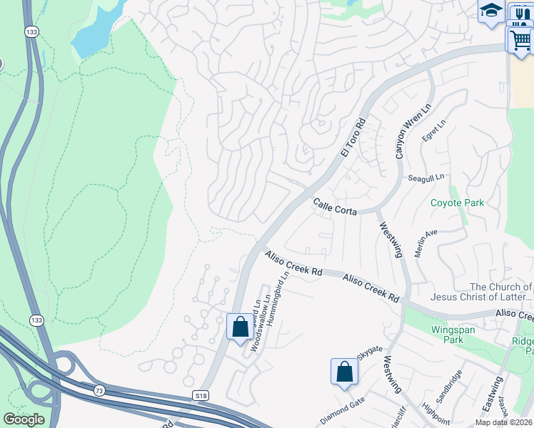 map of restaurants, bars, coffee shops, grocery stores, and more near 5520 Via La Mesa in Laguna Woods