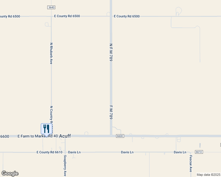 map of restaurants, bars, coffee shops, grocery stores, and more near 279 Farm to Market 789 in Slaton
