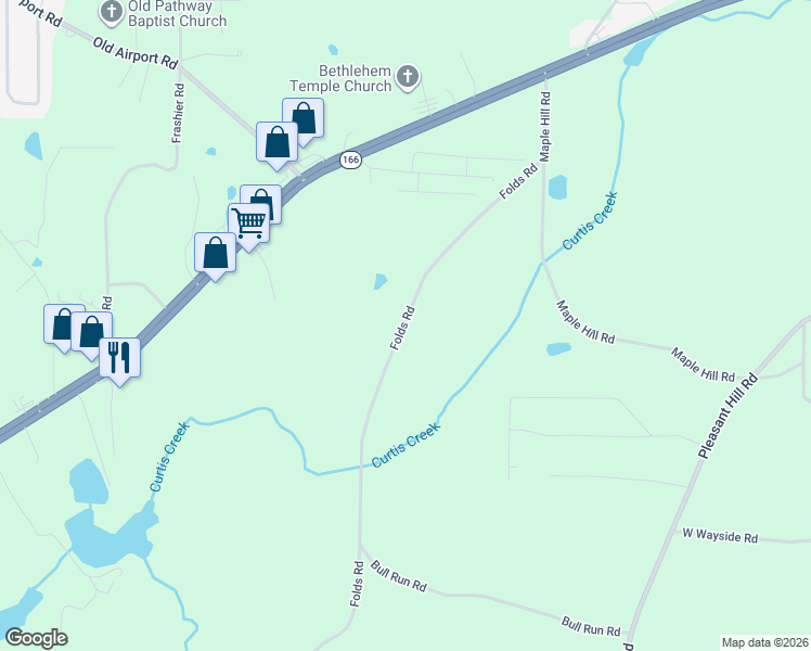map of restaurants, bars, coffee shops, grocery stores, and more near 1021 Folds Road in Carrollton