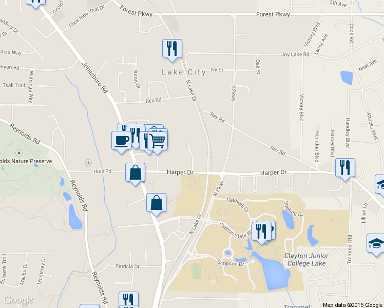 map of restaurants, bars, coffee shops, grocery stores, and more near 5656 Waterford Court in Morrow
