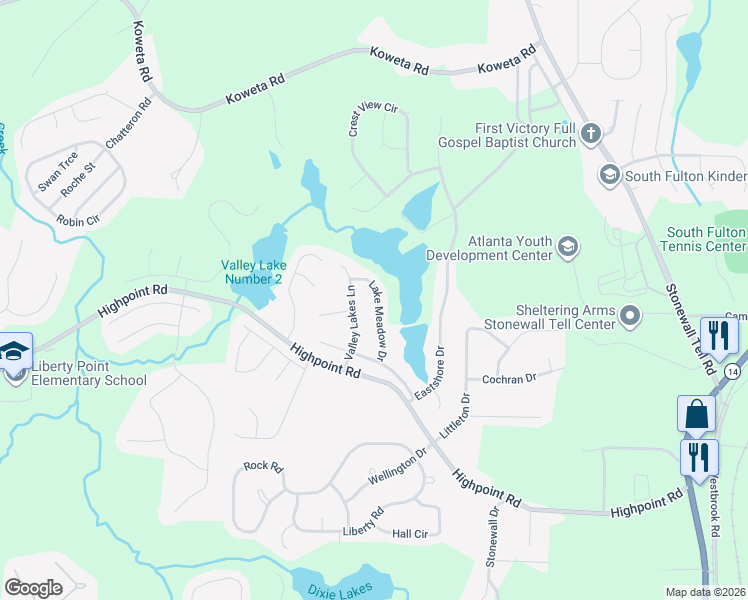 map of restaurants, bars, coffee shops, grocery stores, and more near 8561 Lakemeadow Drive in Union City