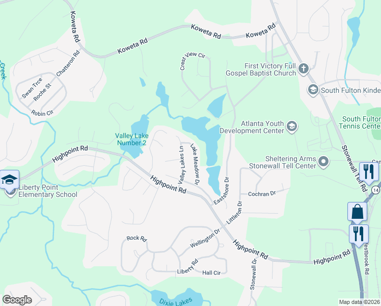 map of restaurants, bars, coffee shops, grocery stores, and more near 8561 Lakemeadow Drive in Union City