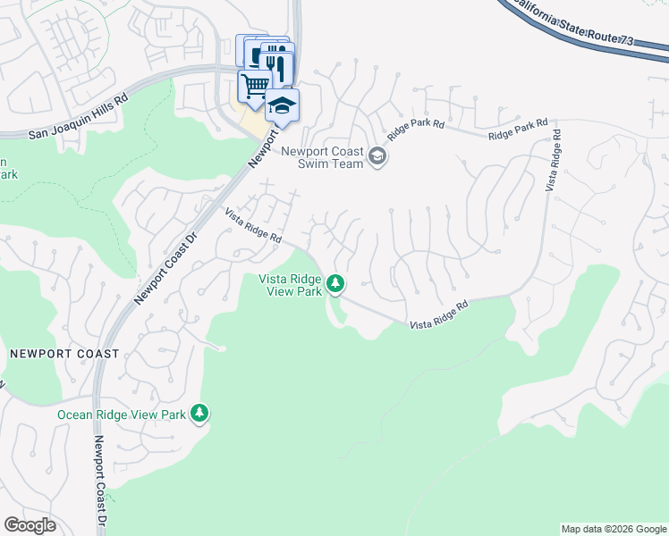 map of restaurants, bars, coffee shops, grocery stores, and more near 15 Terraza Drive in Newport Beach