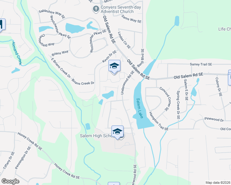 map of restaurants, bars, coffee shops, grocery stores, and more near 1771 Southgate Lane Southeast in Conyers