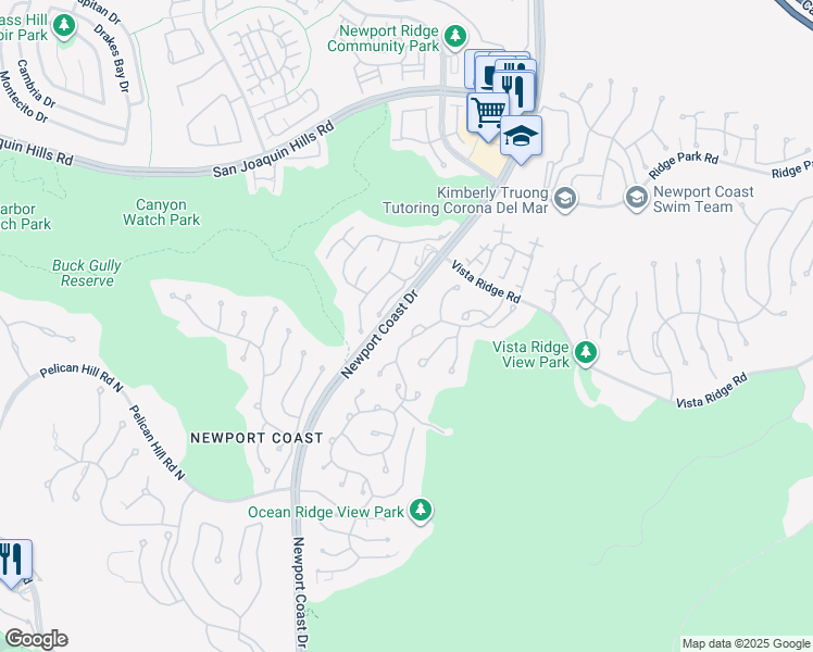 map of restaurants, bars, coffee shops, grocery stores, and more near 5 Longboat in Newport Beach