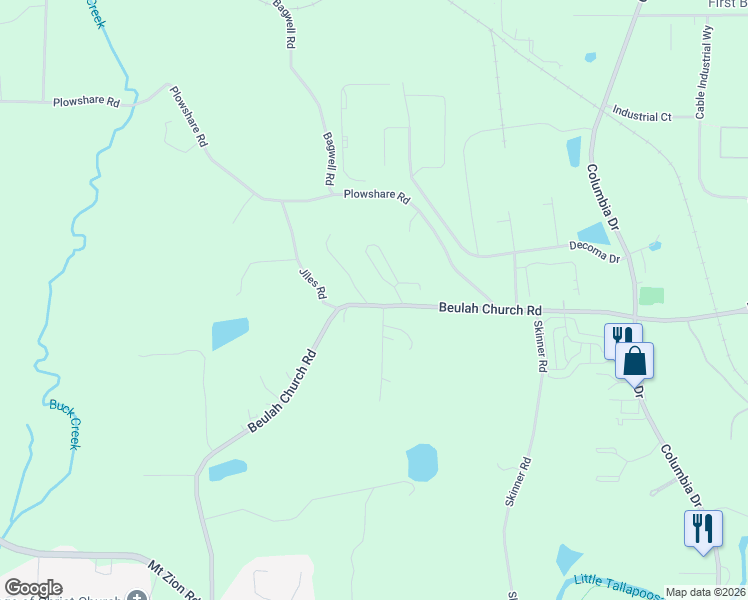 map of restaurants, bars, coffee shops, grocery stores, and more near 809 Beulah Church Road in Carrollton