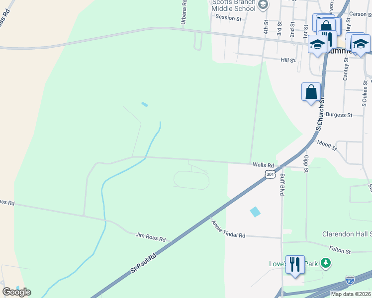 map of restaurants, bars, coffee shops, grocery stores, and more near 1646 Wells Road in Summerton