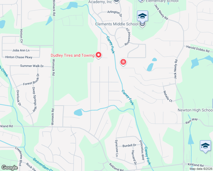 map of restaurants, bars, coffee shops, grocery stores, and more near 225 Avonlea Drive in Covington