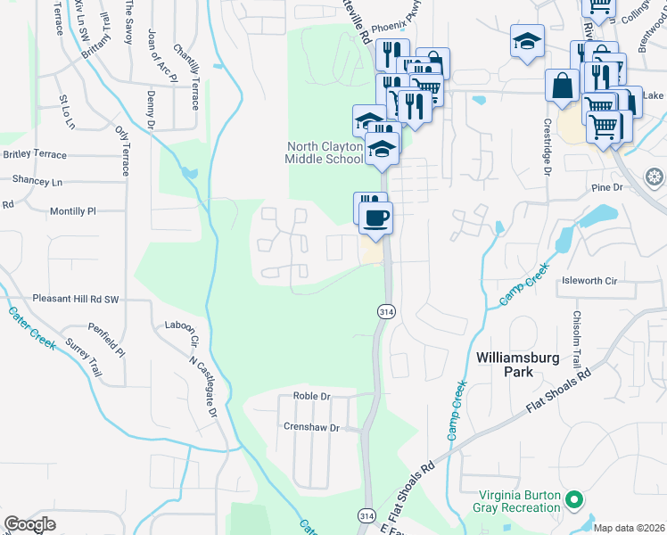 map of restaurants, bars, coffee shops, grocery stores, and more near 1722 Broad River Road in Atlanta